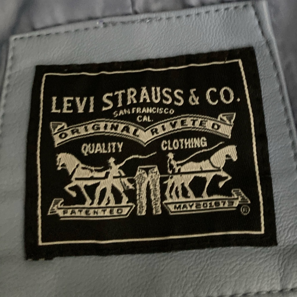 Levi’s Light Blue Faux Leather Moto Jacket – Size L – NWT - Picture 8 of 12
